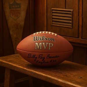 Billy Ray Barnes Philadelphia Eagles Autographed Football